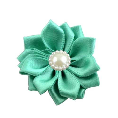 4 * 9 CM 10 stücke Hellblau Lila Silber Satin Blume Anstecknadel Abzeichen Blume Corsage Perle Satin Rose Blume/Rose Anstecknadel Brosche Pin Frauen Männer von ZAZUZU