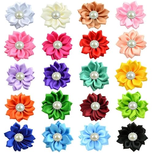 4 * 9 CM 10 stücke Hellblau Lila Silber Satin Blume Anstecknadel Abzeichen Blume Corsage Perle Satin Rose Blume/Rose Anstecknadel Brosche Pin Frauen Männer von ZAZUZU