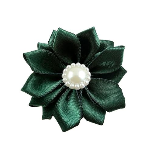 4 * 9 CM 20 stücke Hellblau Lila Silber Satin Blume Anstecknadel Abzeichen Blume Corsage Perle Satin Rose Blume/Rose Anstecknadel Brosche Pin Frauen Männer von ZAZUZU