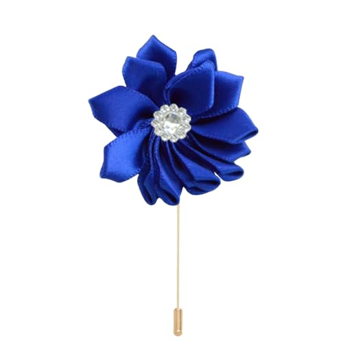 4 * 9 Cm 20 stücke Strass Gold Satin Blume Anstecknadel Abzeichen Blume Corsage Satin Rose Blume/Rose Anstecknadel Brosche Pin Frauen Männer Für Frauen Braut von ZAZUZU