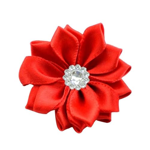 4 * 9 Cm 6 stücke Strass Silber Satin Blume Anstecknadel Abzeichen Blume Corsage Satin Rose Blume/Rose Anstecknadel Brosche Pin Frauen Männer Für Frauen Braut von ZAZUZU