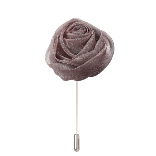 4 * 9cm 10/20 STÜCK Handgemachte Pailletten Rose Silber Satin Blume Anstecknadel Anstecker Blume Corsage Satin Rose Blume/Rose Anstecknadel Brosche Pin Frauen Männer von ZAZUZU