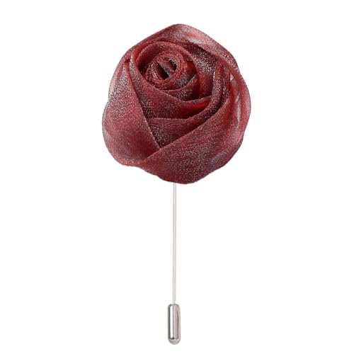 4 * 9cm 10/20 STÜCK Handgemachte Pailletten Rose Silber Satin Blume Anstecknadel Anstecker Blume Corsage Satin Rose Blume/Rose Anstecknadel Brosche Pin Frauen Männer von ZAZUZU