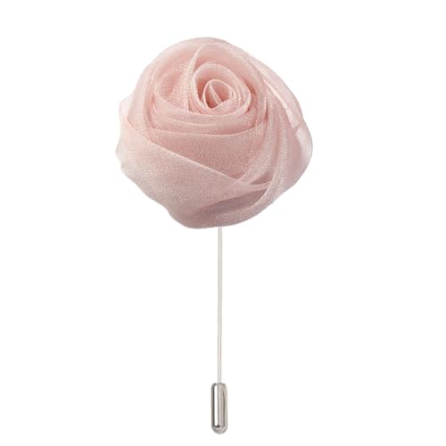 4 * 9cm 4/8 STK Handgemachte Pailletten Rose Silber Satin Blume Anstecknadel Abzeichen Blume Corsage Satin Rose Blume/Rose Anstecknadel Brosche Pin Frauen Männer von ZAZUZU