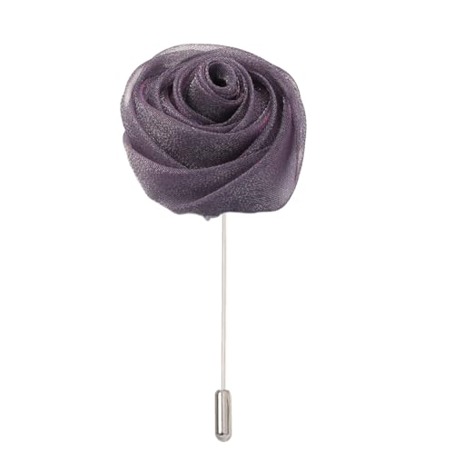 4 * 9cm 6/12 STK Handgemachte Pailletten Rose Silber Satin Blume Anstecknadel Abzeichen Blume Corsage Satin Rose Blume/Rose Anstecknadel Brosche Pin Frauen Männer von ZAZUZU