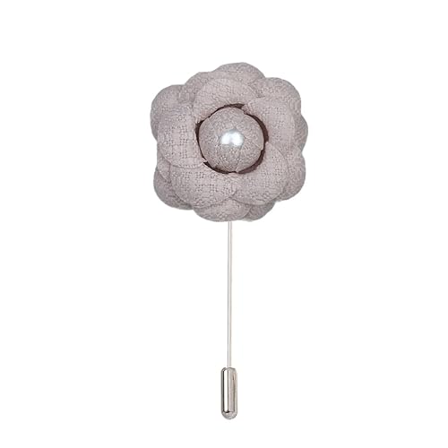 5/10 STÜCK 4 * 9 cm Perle Jacquard Silber Satin Blume Anstecknadel Abzeichen Blume Corsage Satin Rose Blume/Rose Anstecknadel Brosche Pin Frauen Männer von ZAZUZU