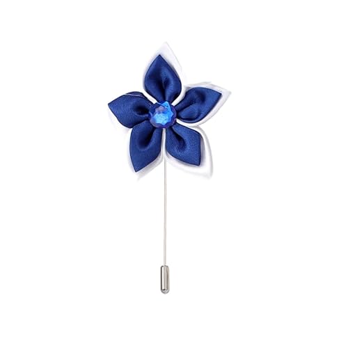 5 * 9 cm 6/12 stücke Grün Strass Doppel Schicht Silber Satin Blume Anstecknadel Abzeichen Blume Corsage Satin Rose Blume/Rose Anstecknadel Brosche Pin Frauen Männer von ZAZUZU