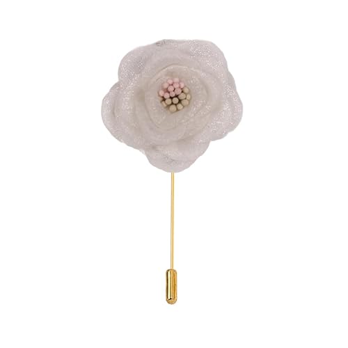 5 * 9cm 5/10 stücke Pailletten Guaze Chiffon Gold Satin Blume Anstecknadel Abzeichen Blume Corsage Satin Blume Anstecknadel Brosche Pin Frauen Männer Für Frauen Braut von ZAZUZU