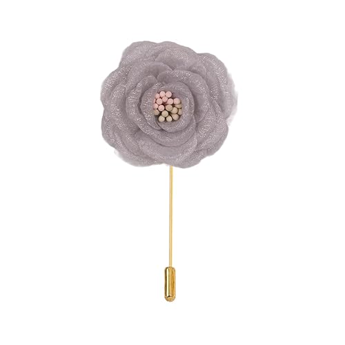 5 * 9cm 5/10 stücke Pailletten Guaze Chiffon Gold Satin Blume Anstecknadel Abzeichen Blume Corsage Satin Blume Anstecknadel Brosche Pin Frauen Männer Für Frauen Braut von ZAZUZU