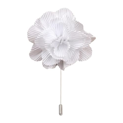 50/100 STÜCK 12 * 10 CM Große Blume Silber Satin Blume Anstecknadel Anstecker Blume Corsage Satin Rose Blume/Rose Anstecknadel Brosche Pin Damen Herren von ZAZUZU