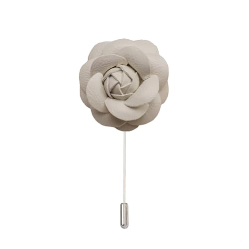 6 * 10cm 2/4 STÜCKE Silber Pin Satin Blume Anstecknadel Abzeichen Blume Corsage Satin Rose Blume/Rose Anstecknadel Brosche Pin Frauen Männer PU Leder von ZAZUZU