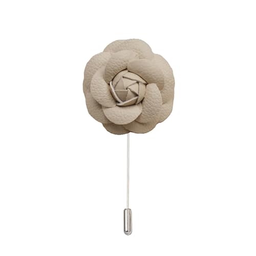 6 * 10cm 2/4 STÜCKE Silber Pin Satin Blume Anstecknadel Abzeichen Blume Corsage Satin Rose Blume/Rose Anstecknadel Brosche Pin Frauen Männer PU Leder von ZAZUZU