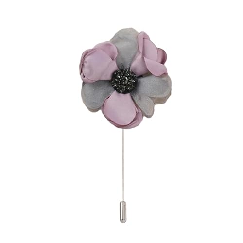 7 * 10 CM 6/12 STÜCKE Strass Kamelie Silber Satin Blume Anstecknadel Abzeichen Blume Corsage Satin Rose Blume/Rose Anstecknadel Brosche Pin Frauen Männer von ZAZUZU