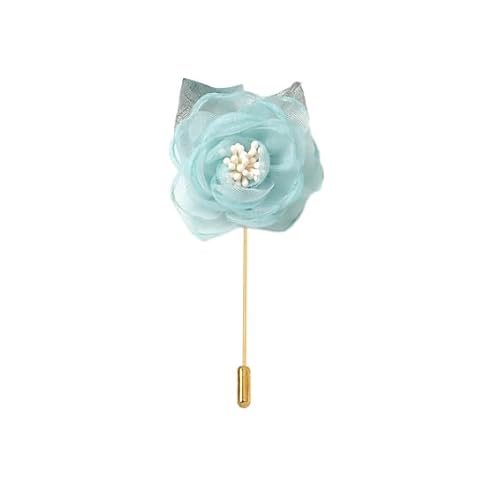 7 * 11 CM 5 STÜCKE Kamelie Gold Satin Blume Anstecknadel Abzeichen Blume Corsage Satin Blume/Rose Anstecknadel Brosche Pin Frauen Männer Für Frauen Braut von ZAZUZU