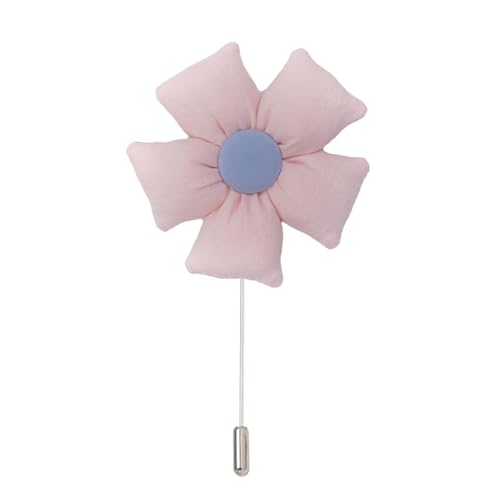 7 * 11cm 4/8 stücke Schwarz Blau Fünf-Blütenblatt Blume Silber Satin Blume Anstecknadel Abzeichen Blume Corsage Satin Rose Blume/Rose Anstecknadel Brosche Pin Frauen Männer von ZAZUZU