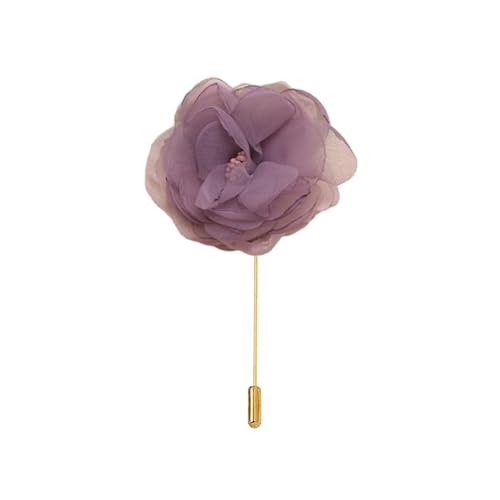 8 * 10 CM 3/6 STÜCKE Chiffon Blume & Grünes Blatt Silber Satin Blume Anstecknadel Abzeichen Blume Corsage Satin Rose Blume/Rose Anstecknadel Brosche Pin Frauen Männer von ZAZUZU