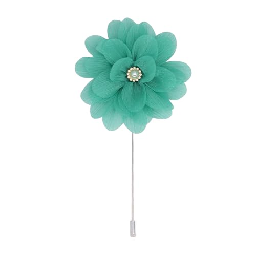 8 * 11 cm 6/12 stücke Perle Silber Seide Chiffon Tuch Blume Anstecknadel Abzeichen Blume Corsage Satin Blume Anstecknadel Brosche Pin Frauen Männer Für Frauen Braut von ZAZUZU