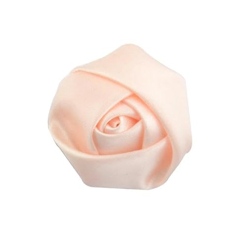 ZAZUZU 3,5 * 9 cm 10 Stück schwarze kleine silberne Satin-Blumen-Reversnadel-Abzeichen-Blumen-Corsage Satin-Blumen-/Rosen-Reversnadel-Brosche für Frauen Braut von ZAZUZU