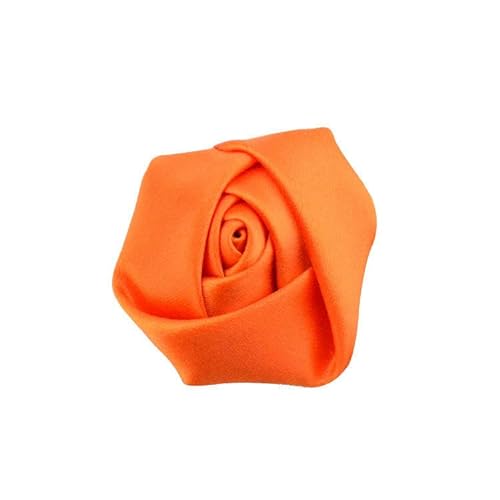 ZAZUZU 3,5 * 9 cm 12 Stück schwarze kleine silberne Satin-Blumen-Reversnadel-Abzeichen-Blumen-Corsage Satin-Blumen-/Rosen-Reversnadel-Brosche für Frauen Braut von ZAZUZU