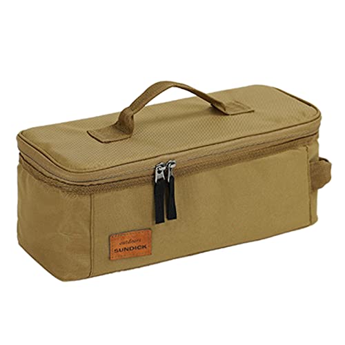 ZBIianxer Camping-Kochutensilien-Organizer, Reisetasche, Grill, Oxford-Tuch, Kochgeschirr, Aufbewahrung, Küche, Kochgeschirr, Handtasche, Picknick-Handtaschen, Sandfarbe von ZBIianxer