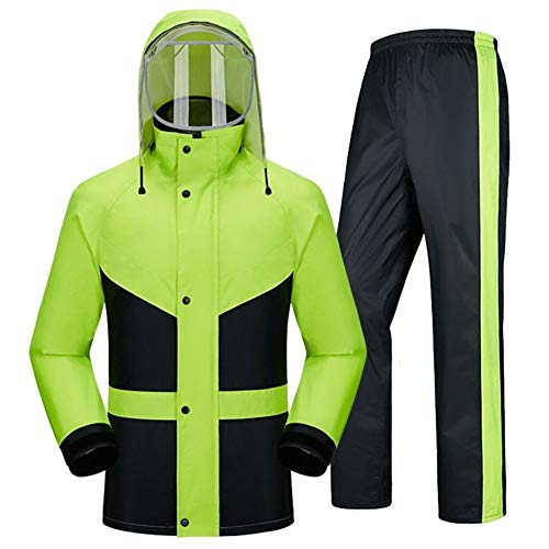 ZBXK Regenanzug für Herren Damen Regenkleidung Jacke Hosen Wasserdicht Set Hohe Sichtbarkeit Winddicht Hooded Regenmantel Arbeit Motorrad Golf Angeln von ZBXK