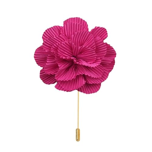 ZCHNB 12 * 13 CM 25/50 Stück große Chiffon-Blume goldene Satin-Blume Anstecknadel Blumen-Corsage Satin-Blume/Rose Anstecknadel Brosche für Frauen Braut von ZCHNB