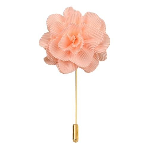 ZCHNB 12 * 13 CM 25/50 Stück große Chiffon-Blume goldene Satin-Blume Anstecknadel Blumen-Corsage Satin-Blume/Rose Anstecknadel Brosche für Frauen Braut von ZCHNB