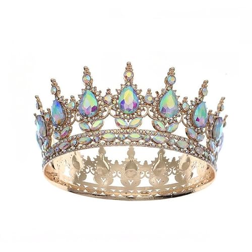 ZCHNB 125 * 55 CM Barock Kristall Braut Krone Für Hochzeit Tiara Prinzessin Königin Krone Blau Rose Rot Strass braut Stirnband von ZCHNB