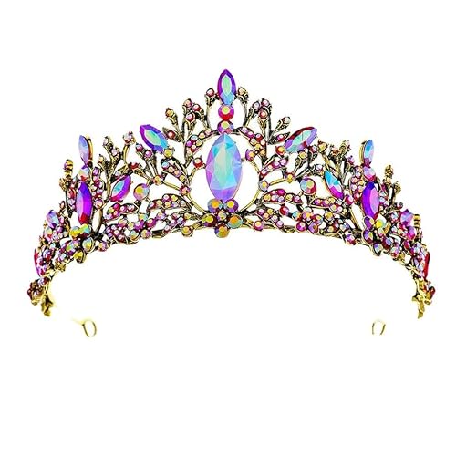 ZCHNB 135 * 70mm Barock Kristall Braut Krone Für Hochzeit Tiara Prinzessin Königin Krone Strass Braut Stirnband von ZCHNB