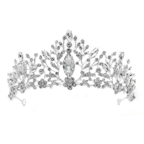 ZCHNB 14 * 7CM Barock Kristall Braut Krone Für Hochzeit Tiara Prinzessin Königin Krone Strass Braut Stirnband Für mädchen Frauen von ZCHNB