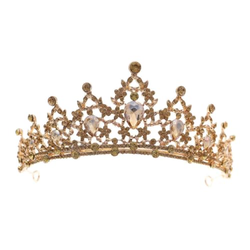 ZCHNB 14 * 7CM Barock Kristall Braut Krone Für Hochzeit Tiara Prinzessin Königin Krone Strass Braut Stirnband Für mädchen Frauen von ZCHNB