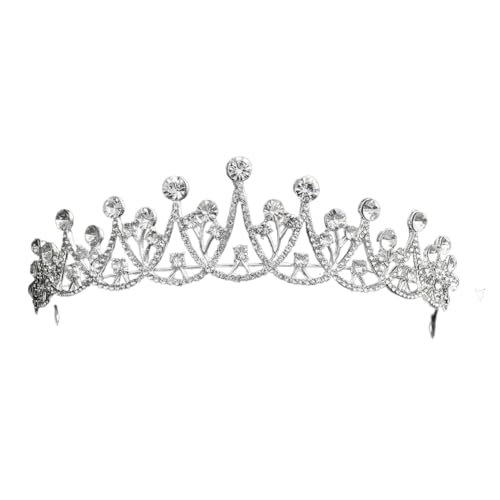 ZCHNB 145 * 3CM Barocke Perle Kristall Braut Krone Für Hochzeit Tiara Prinzessin Königin Krone Strass Braut Stirnband für Mädchen Frauen von ZCHNB