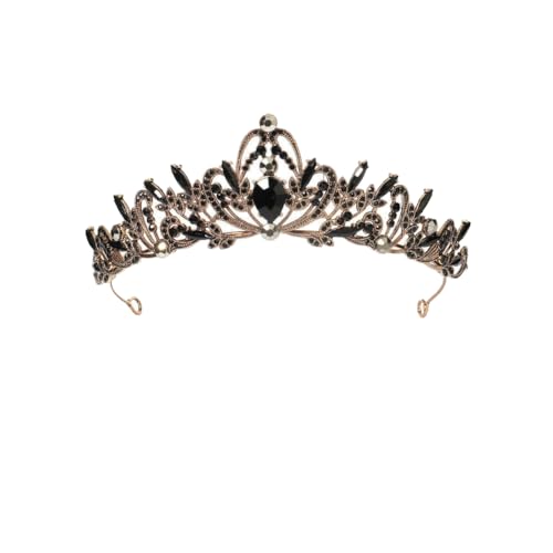 ZCHNB 145 * 3CM Barocke Perle Kristall Braut Krone Für Hochzeit Tiara Prinzessin Königin Krone Strass Braut Stirnband für Mädchen Frauen von ZCHNB