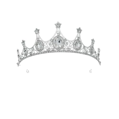 ZCHNB 145 * 3CM Barocke Perle Kristall Braut Krone Für Hochzeit Tiara Prinzessin Königin Krone Strass Braut Stirnband für Mädchen Frauen von ZCHNB