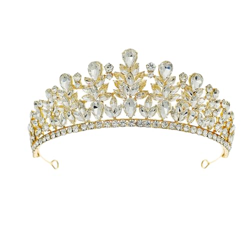 ZCHNB 145 * 55 CM Gold Barock Kristall Braut Krone Für Hochzeit Tiara Prinzessin Königin Krone Strass Braut Stirnband von ZCHNB