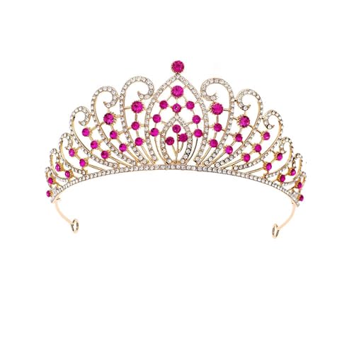 ZCHNB 145 * 6CM Retro Barock Kristall Braut Krone Für Hochzeit Tiara Prinzessin Königin Krone Schwarz Rot Strass Braut stirnband von ZCHNB