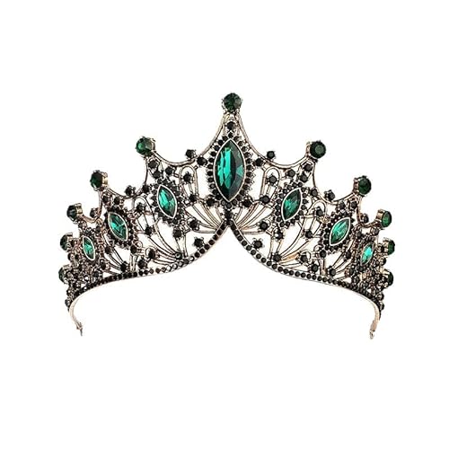 ZCHNB 15 * 90mm Retro Barock Kristall Braut Krone Für Hochzeit Tiara Prinzessin Königin Krone Rot Grün Strass braut Stirnband Für Mädchen Frauen von ZCHNB