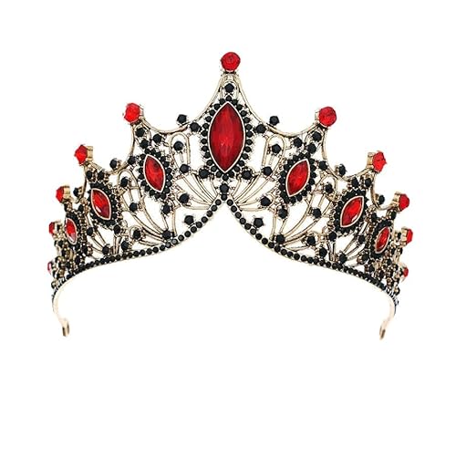 ZCHNB 15 * 90mm Retro Barock Kristall Braut Krone Für Hochzeit Tiara Prinzessin Königin Krone Rot Grün Strass braut Stirnband Für Mädchen Frauen von ZCHNB