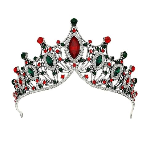 ZCHNB 15 * 90mm Retro Barock Kristall Braut Krone Für Hochzeit Tiara Prinzessin Königin Krone Rot Grün Strass braut Stirnband Für Mädchen Frauen von ZCHNB