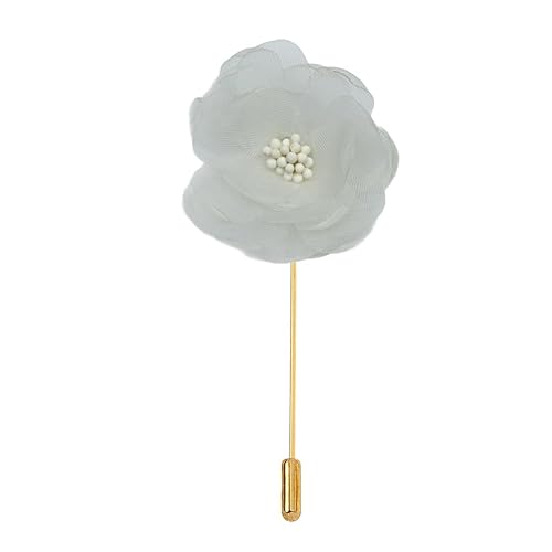 ZCHNB 4 * 9 CM 10/20 STÜCKE Gaze Chifofn Gold Satin Blume Anstecknadel Abzeichen Blume Corsage Satin Blume/Rose Anstecknadel Brosche Pin Für Frauen Braut von ZCHNB