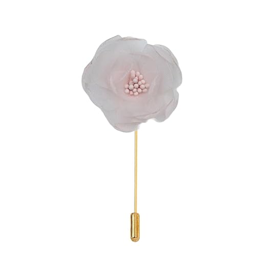 ZCHNB 4 * 9 CM 10/20 STÜCKE Gaze Chifofn Gold Satin Blume Anstecknadel Abzeichen Blume Corsage Satin Blume/Rose Anstecknadel Brosche Pin Für Frauen Braut von ZCHNB