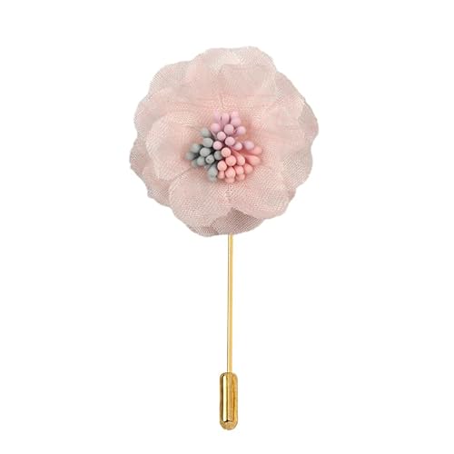 ZCHNB 4 * 9 CM 25/50 STÜCKE Kamelie Gold Satin Blume Anstecknadel Abzeichen Blume Corsage Satin Blume/Rose Anstecknadel Brosche Pin Für Frauen Braut von ZCHNB