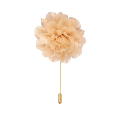 ZCHNB 5/10 STK 10 * 11 CM Große goldene Anstecknadel aus Satinblume Anstecknadel Blumen-Corsage Satinblume/Rose Anstecknadel Brosche für Frauen und Brautjungfern von ZCHNB