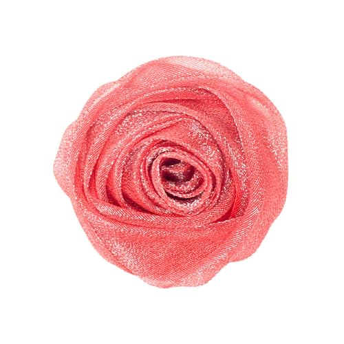 ZCHNB 5 * 10 cm 4 Stück Pailletten Silber Organza Stoff Blume Anstecknadel Abzeichen Blume Corsage Satin Blume/Rose Anstecknadel Brosche Pin für Frauen Braut von ZCHNB