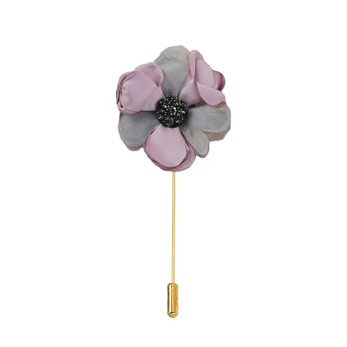 ZCHNB 7 * 10 CM 25/50 STÜCKE Schwarz Strass Kamelie Gold Satin Blume Anstecknadel Abzeichen Blume Corsage Satin Rose Anstecknadel Brosche Pin Für Frauen von ZCHNB