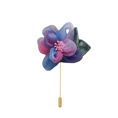 ZCHNB 7 * 10 cm 10 Stück Gold Satin Blume Anstecknadel Abzeichen Blume Corsage Satin Blume/Rose Anstecknadel Brosche Pin für Frauen Braut von ZCHNB