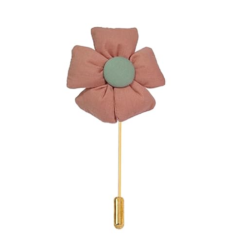 ZCHNB 7 * 10 cm 4/8 Stück Fünfblättrige Blume Gold Satin Blume Anstecknadel Abzeichen Blume Corsage Satin Blume/Rose Anstecknadel Brosche Pin für Frauen Braut von ZCHNB