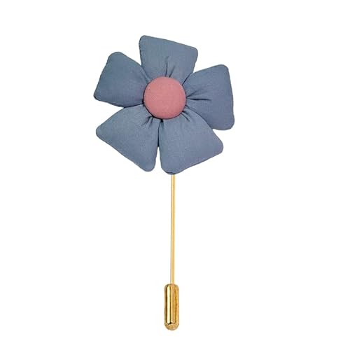 ZCHNB 7 * 10 cm 4/8 Stück Fünfblättrige Blume Gold Satin Blume Anstecknadel Abzeichen Blume Corsage Satin Blume/Rose Anstecknadel Brosche Pin für Frauen Braut von ZCHNB