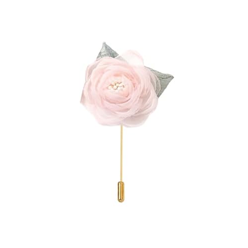 ZCHNB 7 * 11 CM 10 STÜCKE Kamelie Gold Satin Blume Anstecknadel Abzeichen Blume Corsage Satin Blume/Rose Anstecknadel Brosche Pin Für Frauen Braut von ZCHNB