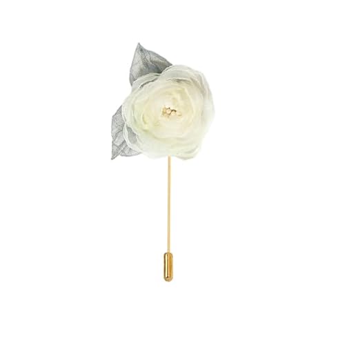 ZCHNB 7 * 11 CM 10 STÜCKE Kamelie Gold Satin Blume Anstecknadel Abzeichen Blume Corsage Satin Blume/Rose Anstecknadel Brosche Pin Für Frauen Braut von ZCHNB